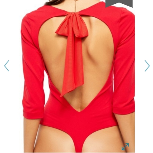 FREE PEOPLE Intimately Red Wear My Heart Bodysuit - Picture 2 of 4
